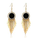 Earrings Round Hanging Stylish Long Tassel