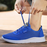 2019 Men Casual Shoes Sneakers Breathable Mesh Ultralight Comfortable Outdoor Walking Footwear Men Lace Up Flats Big Sizes