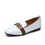 Akexiya 2019 Brand Women Ladies Shoes Flat Loafers Slip on Patent Leather Boat Shoes Woman PU Leather Casual Female Shoes Flat