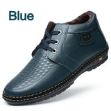 BIMUDUIYU Lace-Up Casual Shoes Men's Winter Boots With Short Plush Fashion Tactical Boots Male Warm Lightweight Ankle Snow Boots