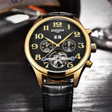 BINSSAW Men Original Luxury Brand Tourbillon Automatic Mechanical Watches Fashion Leather Watch Business Gifts Relogio Masculino