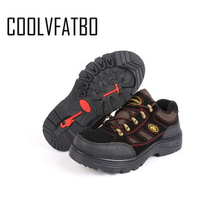 COOLVFATBO Men's Work & Safety Boots Shoes Outdoor Steel Toe Cap Military Men Construction Anti-slip Puncture Proof Boots Size46