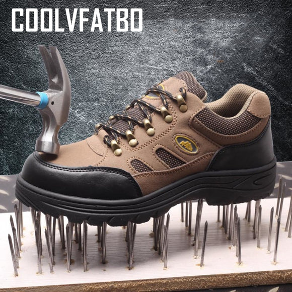 COOLVFATBO Men's Work & Safety Boots Shoes Outdoor Steel Toe Cap Military Men Construction Anti-slip Puncture Proof Boots Size46