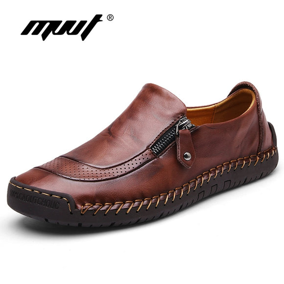 Classic Comfortable Men Casual Shoes Loafers Men Shoes Quality Split Leather Shoes Men Flats Hot Sale Moccasins Shoes Plus Size