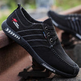 ELGEER New canvas shoes deodorant breathable men's shoes tide shoes non-slip male students tie casual stripes men shoes