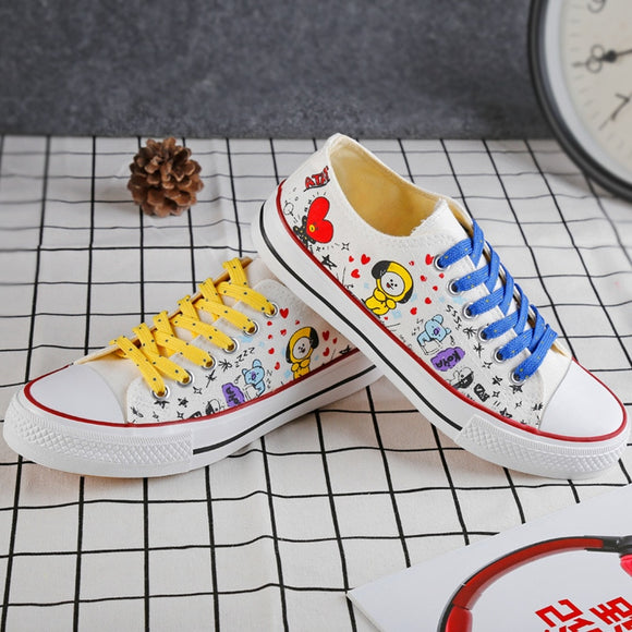 KPOP BTS Bangtan Boys BT21 Low Tops Shoes JUNG KOOK JIMIN V Suga Women Casual Shoes Ship From US Dropping Shipping