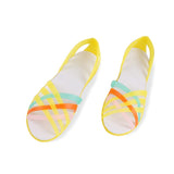 MCCKLE Women Jelly Shoes Rianbow Summer Sandals Female Flat Shoe Casual Ladies Slip On Woman Candy Color  Peep Toe Beach Shoes