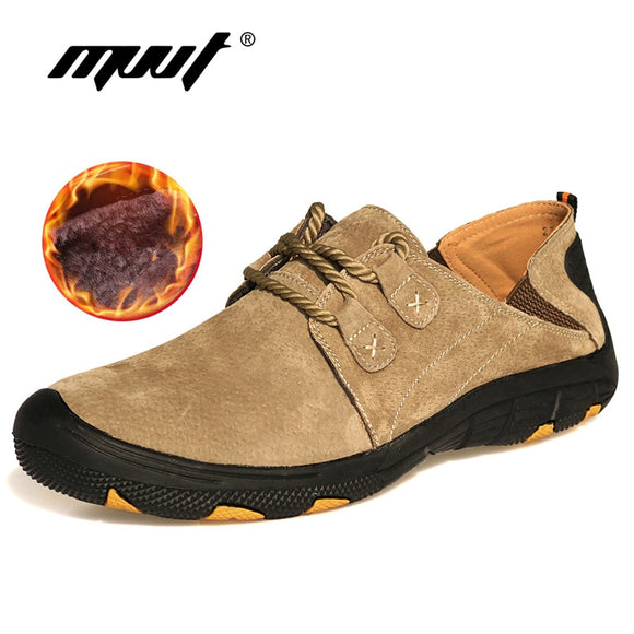MVVT Comfort Genuine Leather Casual Shoes Men Loafers Suede Men Winter Shoes Breathable Outdoor Training Shoes Walking Zapatos