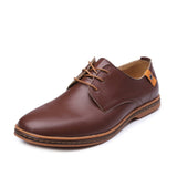 Men Casual Shoes Men Lace-Up PU Leather Shoes Comfortable Soft Men Flats Size 38-48