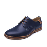 Men Casual Shoes Men Lace-Up PU Leather Shoes Comfortable Soft Men Flats Size 38-48