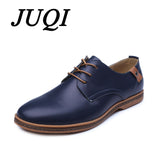 Men Casual Shoes Men Lace-Up PU Leather Shoes Comfortable Soft Men Flats Size 38-48
