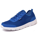 Men Shoes 2018 Summer Sneakers Breathable Casual Shoes Fashion Comfortable Lace up Men Sneakers Mesh Flats Shoes Plus Size 38-48