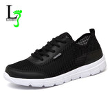 Men Shoes 2018 Summer Sneakers Breathable Casual Shoes Fashion Comfortable Lace up Men Sneakers Mesh Flats Shoes Plus Size 38-48