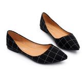 NEW 2018 spring and summer fashion shoes cloth shoes shoes Plaid pointed soft bottom shoes students T69