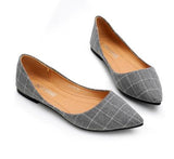 NEW 2018 spring and summer fashion shoes cloth shoes shoes Plaid pointed soft bottom shoes students T69
