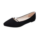 New Women Solid Color Suede Flats Heel Pearl Fashion High Quality Basic Pointed Toe Ballerina Ballet Flat Slip On Shoes