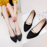 New Women Solid Color Suede Flats Heel Pearl Fashion High Quality Basic Pointed Toe Ballerina Ballet Flat Slip On Shoes