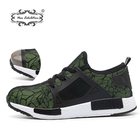 New exhibition 2019 Lightweight fashion Breathable Safety Shoes Men Steel Toe anti-smashing sneaker Work Protective Boots 35-46