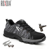 ROXDIA brand steel toecap women men work & safety boots steel mid sole impact resistant soft male shoes plus size 39-48 RXM106