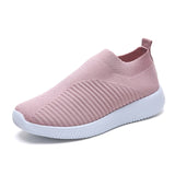 Rimocy breathable air mesh spring 2019 flat heels sneakers women casual slip on stretch knitted sock platform shoes woman flats