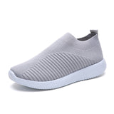 Rimocy breathable air mesh spring 2019 flat heels sneakers women casual slip on stretch knitted sock platform shoes woman flats