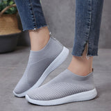 Rimocy breathable air mesh spring 2019 flat heels sneakers women casual slip on stretch knitted sock platform shoes woman flats