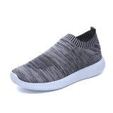 Rimocy plus size breathable air mesh sneakers women 2019 spring summer slip on platform knitting flats soft walking shoes woman