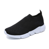 Rimocy plus size breathable air mesh sneakers women 2019 spring summer slip on platform knitting flats soft walking shoes woman