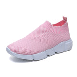 Rimocy plus size breathable air mesh sneakers women 2019 spring summer slip on platform knitting flats soft walking shoes woman