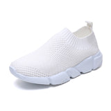 Rimocy plus size breathable air mesh sneakers women 2019 spring summer slip on platform knitting flats soft walking shoes woman