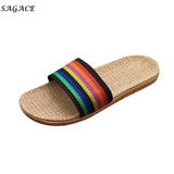 SAGACE 2018 shoes Women Men Anti-slip Linen Home Indoor Summer Open Toe Flats Shoes Slippers sapato calzado zapatos mujer