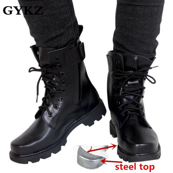 Steel Toe Military Genuine leather boots men Combat bot Infantry tactical boots askeri bot army bots army shoes erkek ayakkabi