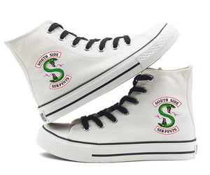 Unisex Riverdale Southside Serpents canvas Shoes High top Flat Sneakers Shoes Women men Casual Printing Leisure Shoes