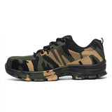 Weweya Man Big Size Piercing Outdoor Shoes Men Steel Toe Cap Military Safety Work Boots Camouflage Puncture Indestructible Shoes