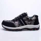 Weweya Man Big Size Piercing Outdoor Shoes Men Steel Toe Cap Military Safety Work Boots Camouflage Puncture Indestructible Shoes