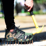 Weweya Man Big Size Piercing Outdoor Shoes Men Steel Toe Cap Military Safety Work Boots Camouflage Puncture Indestructible Shoes