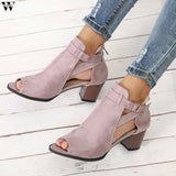 Women Sandals Fashion High Heel Zipper Women Shoes Leather Ladies Gladiator Sandals Sandalias Mujer 2019 Jan14