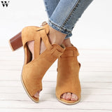 Women Sandals Fashion High Heel Zipper Women Shoes Leather Ladies Gladiator Sandals Sandalias Mujer 2019 Jan14
