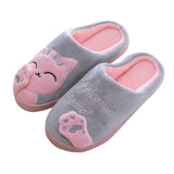 Women Winter Home Slippers Cartoon Cat Non-slip Warm Indoors Bedroom Floor Shoes Plush Slippers Women Faux Fur Slides Flip Flops