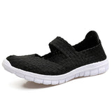 Women Woven Shoes 2018 Summer Breathable Handmade Shoes Fashion Comfortable Women Flats Casual Sneakers Sandals Big Size 35-42