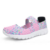 Women Woven Shoes 2018 Summer Breathable Handmade Shoes Fashion Comfortable Women Flats Casual Sneakers Sandals Big Size 35-42