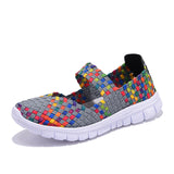 Women Woven Shoes 2018 Summer Breathable Handmade Shoes Fashion Comfortable Women Flats Casual Sneakers Sandals Big Size 35-42