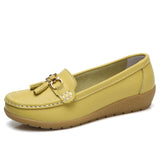 Women shoes 2018 summer mother shoes woman flats soft bottom genuine leather ladies shoes ballet flat shoes sneakers njk98