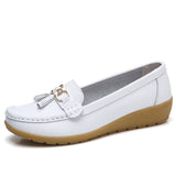 Women shoes 2018 summer mother shoes woman flats soft bottom genuine leather ladies shoes ballet flat shoes sneakers njk98