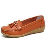 Women shoes 2018 summer mother shoes woman flats soft bottom genuine leather ladies shoes ballet flat shoes sneakers njk98