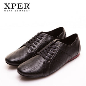 XPER Brand Spring Autumn Big Size 41~46 Men Casual Shoes Lace-up Breathable Fashion Business Men Shoes #YWD86504BL