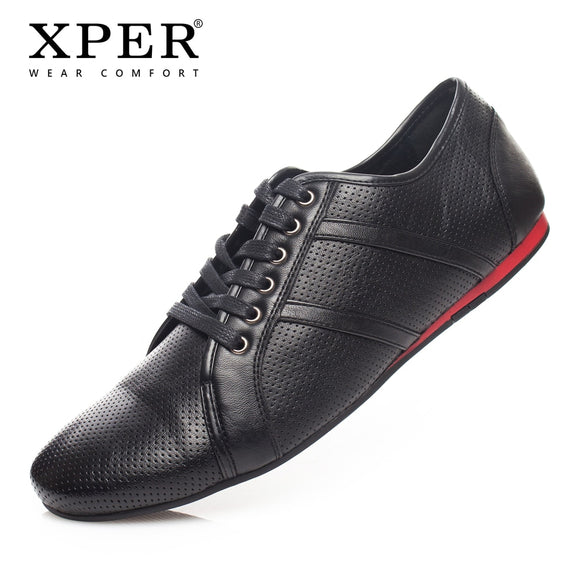 XPER Brand Spring Autumn Big Size 41~46 Men Casual Shoes Lace-up Breathable Fashion Business Men Shoes #YWD86504BL