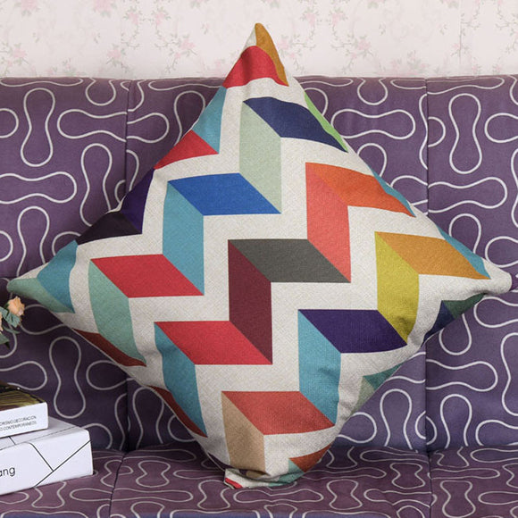 Color Wave Shape Geometric Cushion