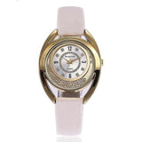 Women Rhinestone Watch  Casual Leather