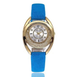 Women Rhinestone Watch  Casual Leather